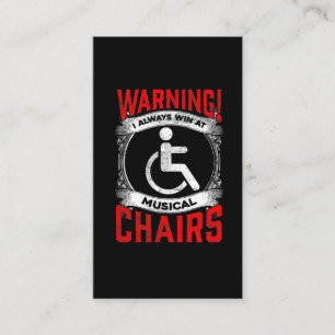 Sarkastic Wheelchair Funny Handicap Musical Joke Visitkort
