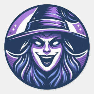 SarkasticWitchFace Runt Klistermärke