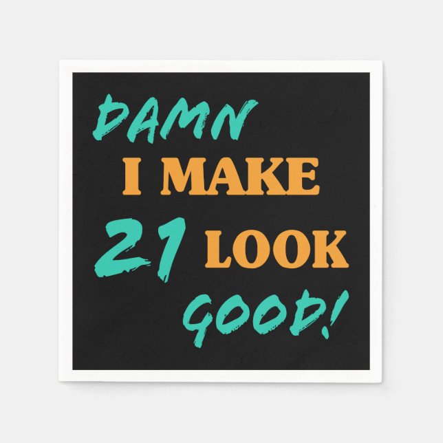 Sarkastisk 21:a födelsedag pappersservett (Framsidan)