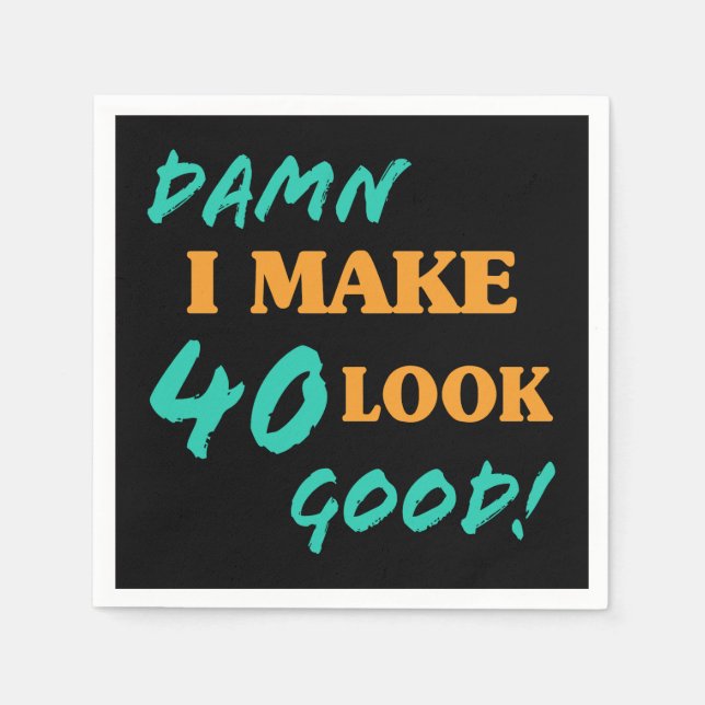 Sarkastisk 40:e födelsedag pappersservett (Framsidan)