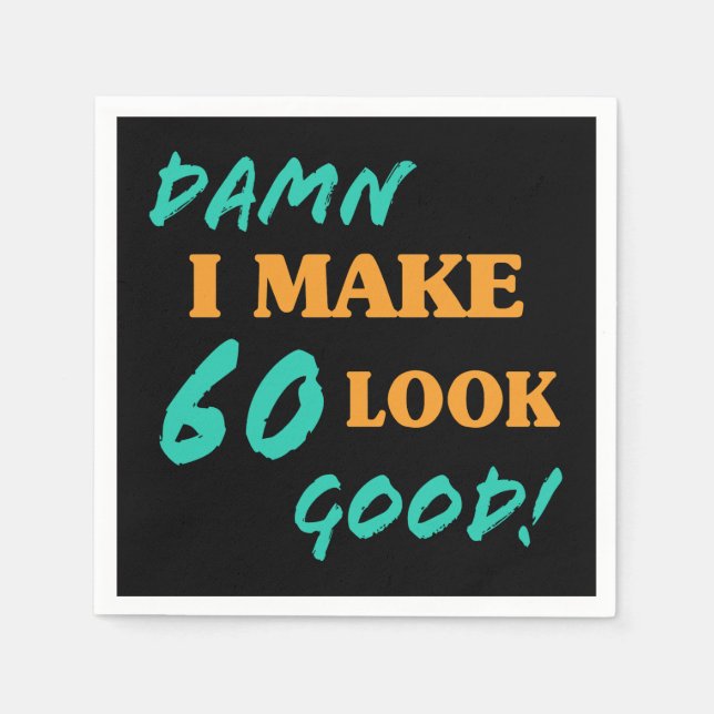 Sarkastisk 60:e födelsedag pappersservett (Framsidan)