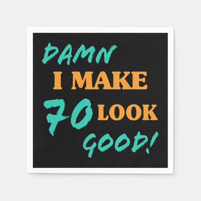 Sarkastisk 70:e födelsedag pappersservett (Framsidan)