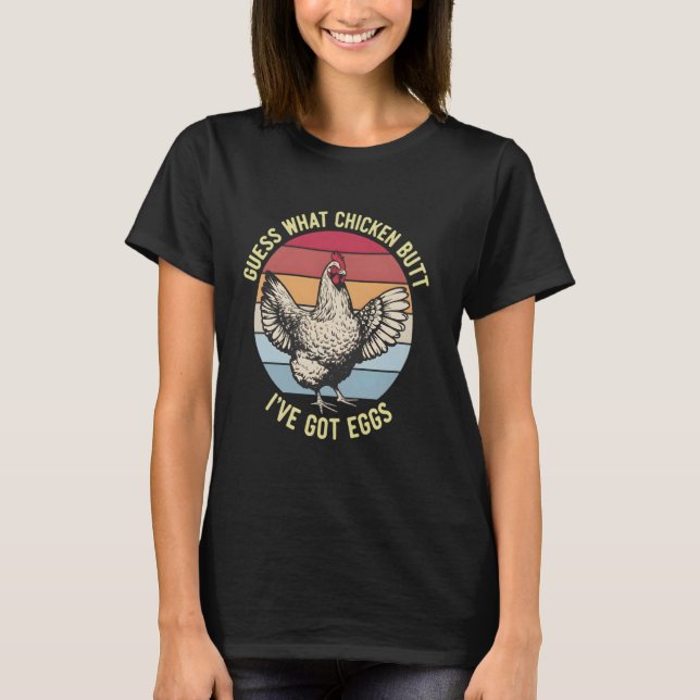 Sarkastisk Äggflations Meme Rollig Gissa Vad Höna T Shirt (Framsida)