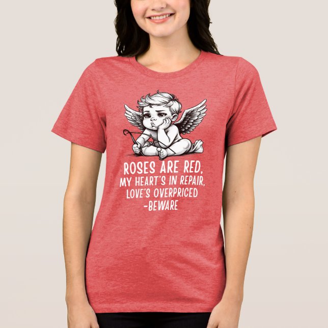 Sarkastisk Anti-Valentins Cupid T-Shirt (Framsida)