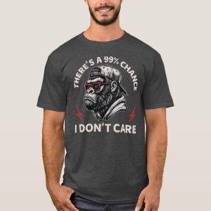Sarkastisk apa-grafik med bakåtvänd mössa och solg t shirt