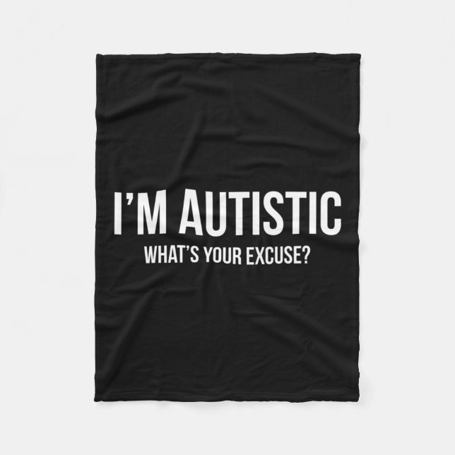 Sarkastisk autism - jag är autistisk fleecefilt (Framsidan)