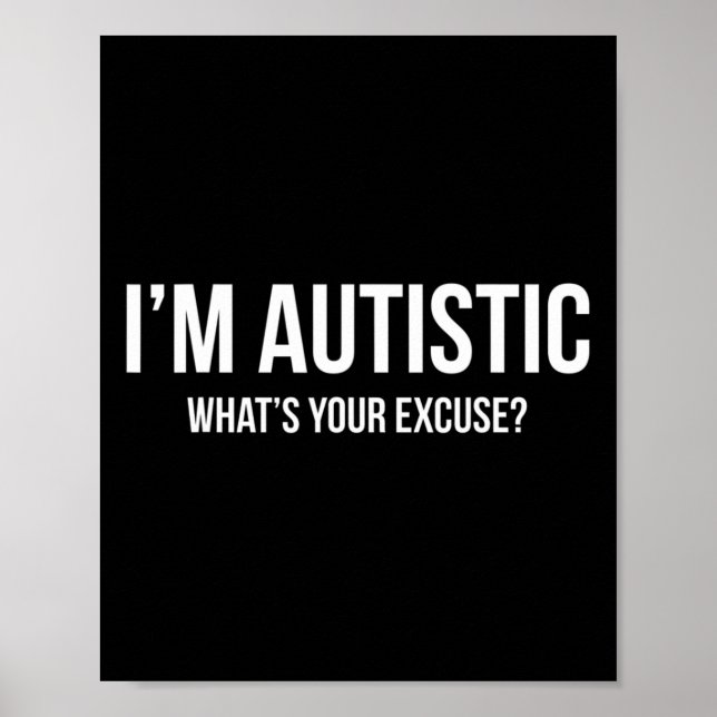 Sarkastisk autism - jag är autistisk poster (Framsidan)