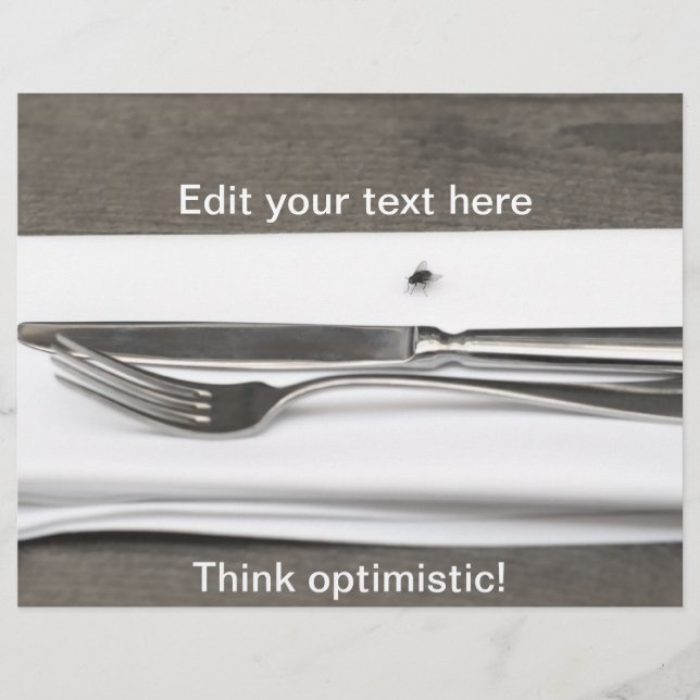 Sarkastisk bild Tänk positivt! Reklamblad (Framsidan)