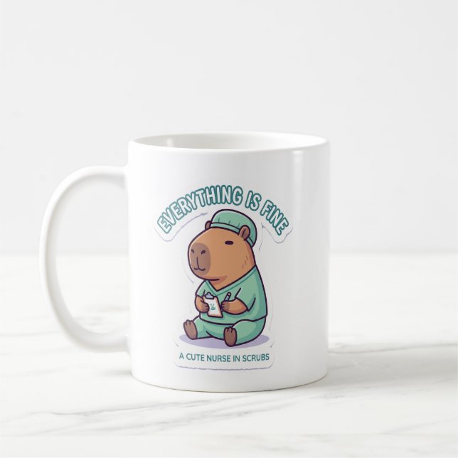 Sarkastisk Capybara-Sjuksköterska Kaffemugg (Vänster)