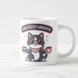 Sarkastisk Cool Katt Bandana Kaffe Älskare Present Jumbo Mugg
