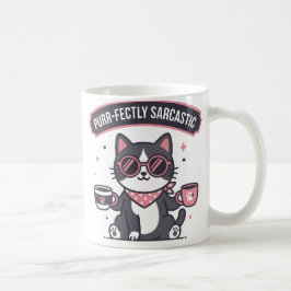 Sarkastisk Cool Katt Bandana Kaffe Älskare Present Kaffemugg