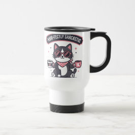 Sarkastisk cool kattbandana för kaffefanatiker pre resemugg