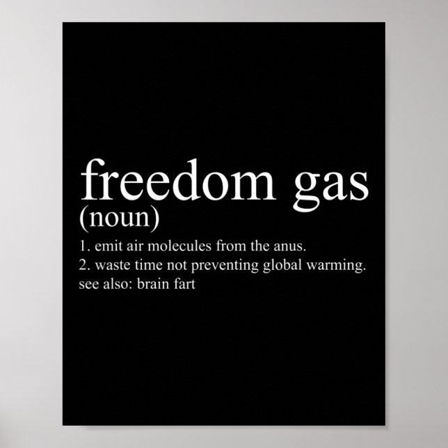 Sarkastisk Definition Frihet Gas Tröja Cool Politi Poster (Framsidan)