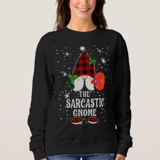 Sarkastisk Gnom Buffalo Plaid Matchande Familj Jul T Shirt