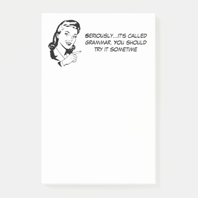 Sarkastisk grammatikNazi Post-it Block (Framsida)