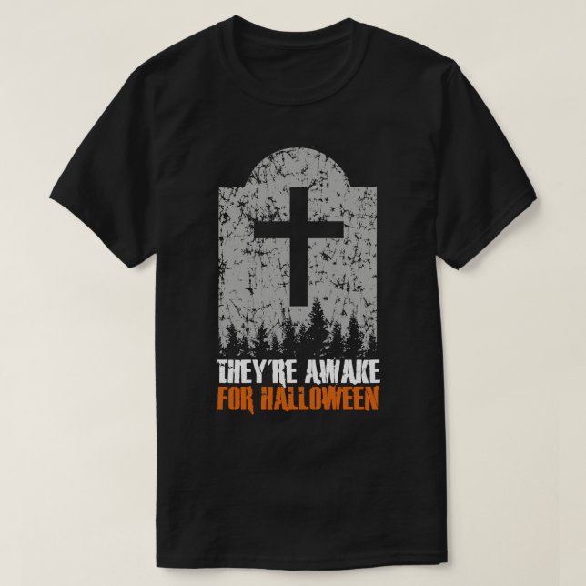 Sarkastisk gravsten av Halloween-konst T Shirt (Design framsida)