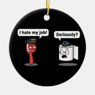 Sarkastisk humor grafisk pilot rolig sassy meme julgransprydnad keramik