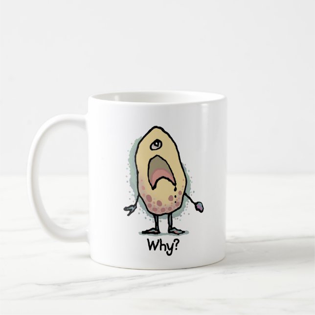 Sarkastisk humor Varför? Konstverk - Trendig desig Kaffemugg (Vänster)
