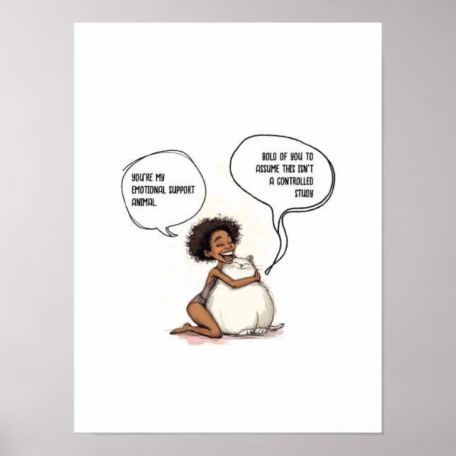 Sarkastisk Introvert Känslomässig Stöd Katt Citat Poster (Framsidan)