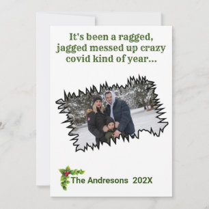 Sarkastisk jul Ragged Jagged Covid Foto Kul Julkort
