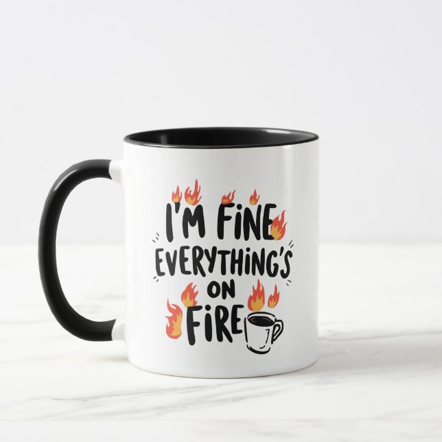 Sarkastisk kaos och kaffecitat mugg (Vänster)