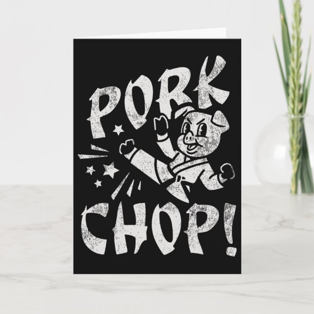 Sarkastisk Karate Gris Pork Chop  Kort (Framsida)