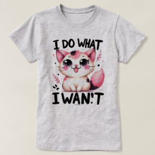 Sarkastisk katt-grafisk t-shirt - Jag gör vad jag