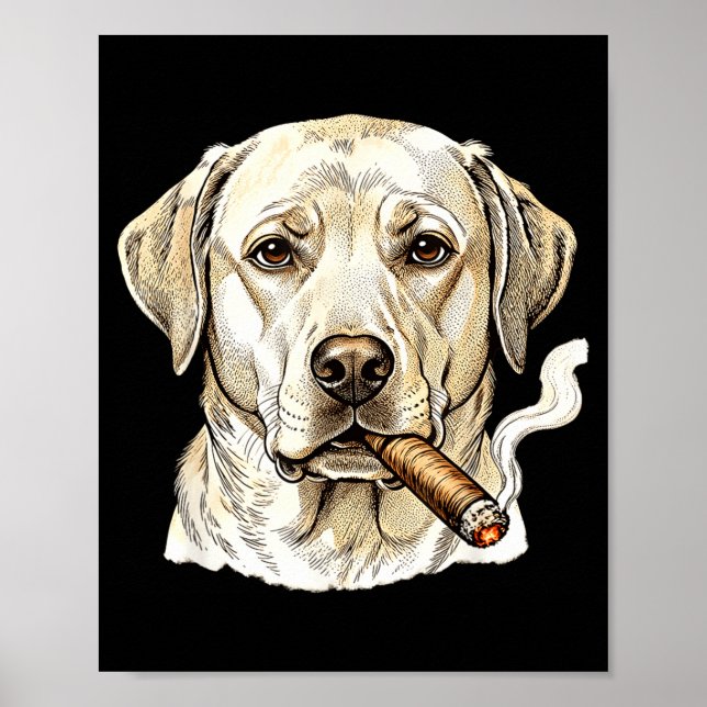 Sarkastisk labrador retriever rökande hund meme poster (Framsidan)