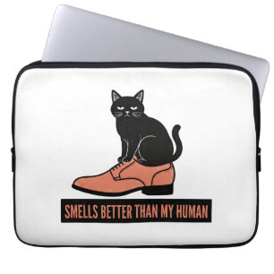 Sarkastisk Linocut Katt i Sko Meme Laptop Fodral