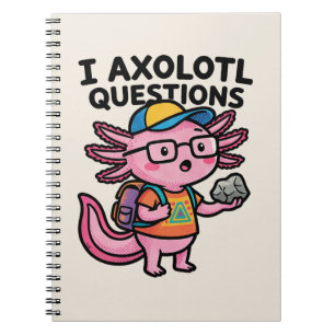 Sarkastisk nörd axolotl jag axolotl frågor meme anteckningsbok