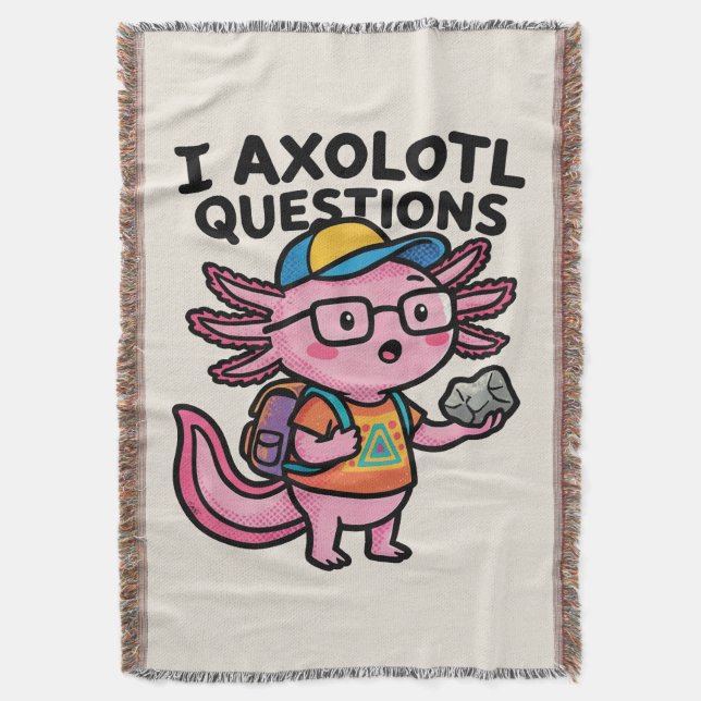 Sarkastisk nörd axolotl jag axolotl frågor meme filt (Framsidan Vertikal)