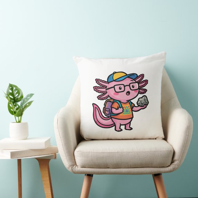 Sarkastisk nörd axolotl jag axolotl frågor meme kudde (Stol)