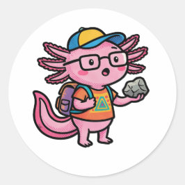 Sarkastisk nörd axolotl jag axolotl frågor meme runt klistermärke