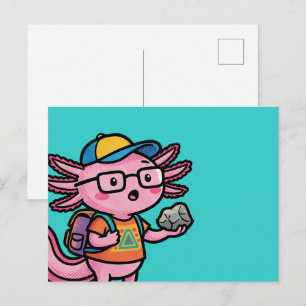 Sarkastisk nörd axolotl jag axolotl frågor meme vykort