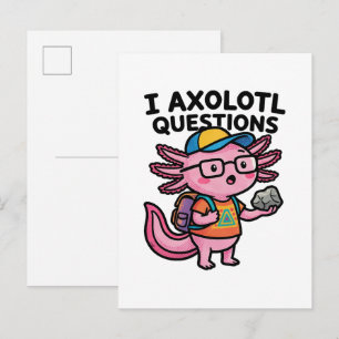 Sarkastisk nörd axolotl jag axolotl frågor meme vykort