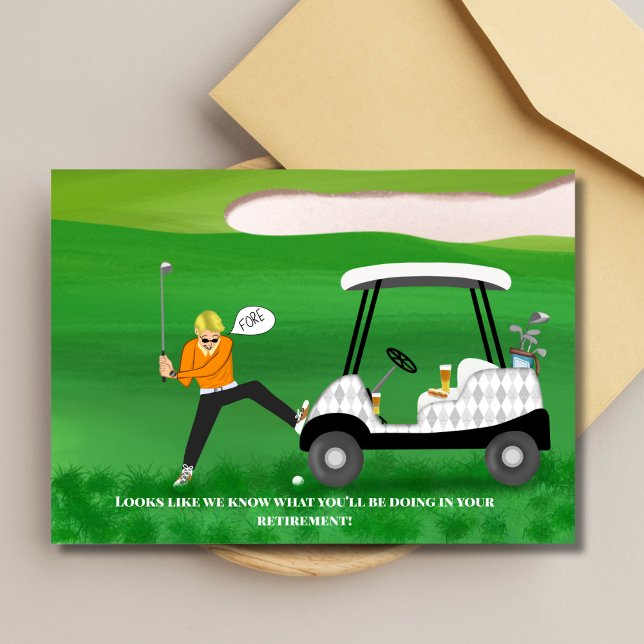 Sarkastisk Pensionerad Golfare Med Öl & Varmkorv Kort (Skapare uppladdad)