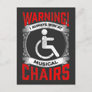 Sarkastisk rullstol Roligt handikapp musikalisk sk Vykort