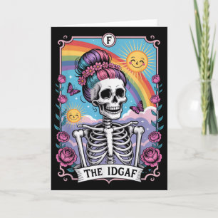 Sarkastisk Skelett Den Idgaf Roliga Tarotkort Goth Kort