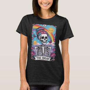 Sarkastisk Skelett Den Idgaf Roliga Tarotkort Goth T Shirt