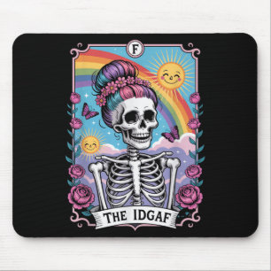 Sarkastisk Skelett Den Idgaf Roligt Tarotkort Goth Musmatta