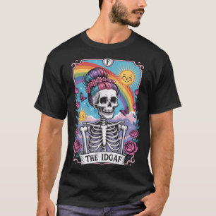 Sarkastisk Skelett Den Idgaf Roligt Tarotkort Goth T Shirt