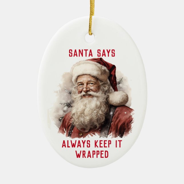 Sarkastisk Smutsig Tomte Rolig Håll Den Alltid Ins Julgransprydnad Keramik (Framsidan)