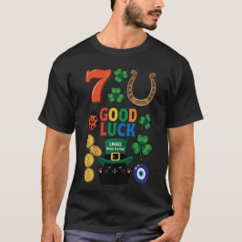 Sarkastisk svart katt och lyckotalisman t shirt