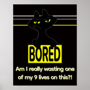 Sarkastisk svart katt väggposter Bad Boogie Poster