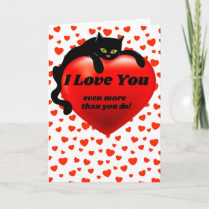 Sarkastisk Valentinsk Black Cat Heart Anpassad Hum Kort