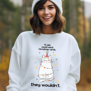 Sarkastisk vit katt Julgran ljus T Shirt