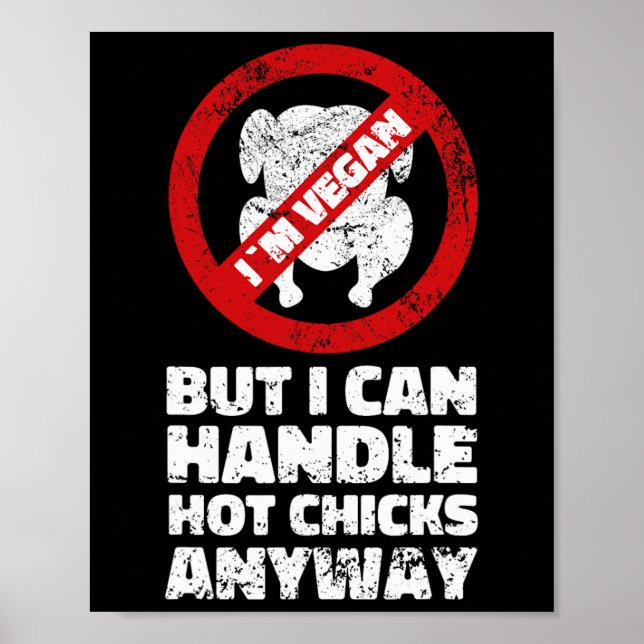 Sarkastiska veganska kycklingcitat Vegetarisk _1  Poster (Framsidan)