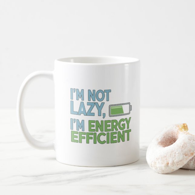 Sarkastiskt batterilivscitat Energieffektiv Kaffemugg (Med munk)