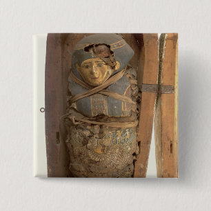 Sarkofaget och mummified förkroppsligar av knapp