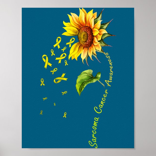 Sarkom cancer medvetenhet solros skjorta  poster (Framsidan)